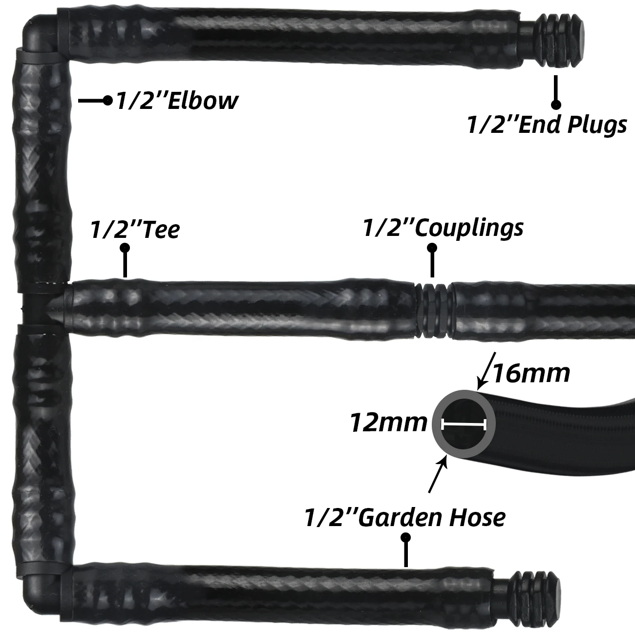 SPRYCLE 10 Chiếc 16Mm Khớp Nối Đầu Nối Thẳng Micro Tưới Nhỏ Giọt 1/2 ''Ống PE Lửng Ống Sửa Chữa Lắp Sân Vườn tưới Cây