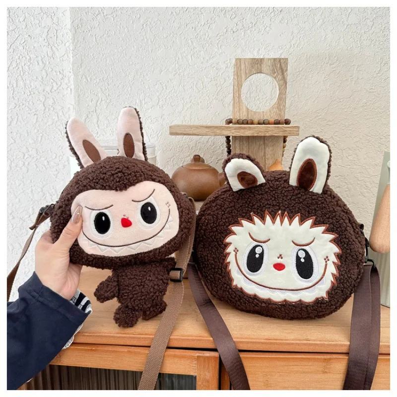 Miniso กระเป๋าสะพายการ์ตูน Bubble Rabbit Rag ตุ๊กตาตุ๊กตาการ์ตูนไหล่กระเป๋าหัวใจเส้นทแยงมุม MART ของขวัญ Mart ขนาดใหญ่ความจุ