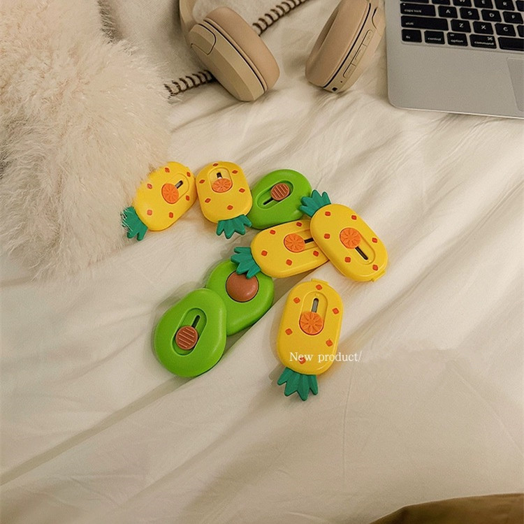 MINKYS Kawaii Pocket Avocado Pineapple Fruit Art Utility Knife Express Box Knife Paper Cutter Craft Wrapping Tools Stationery