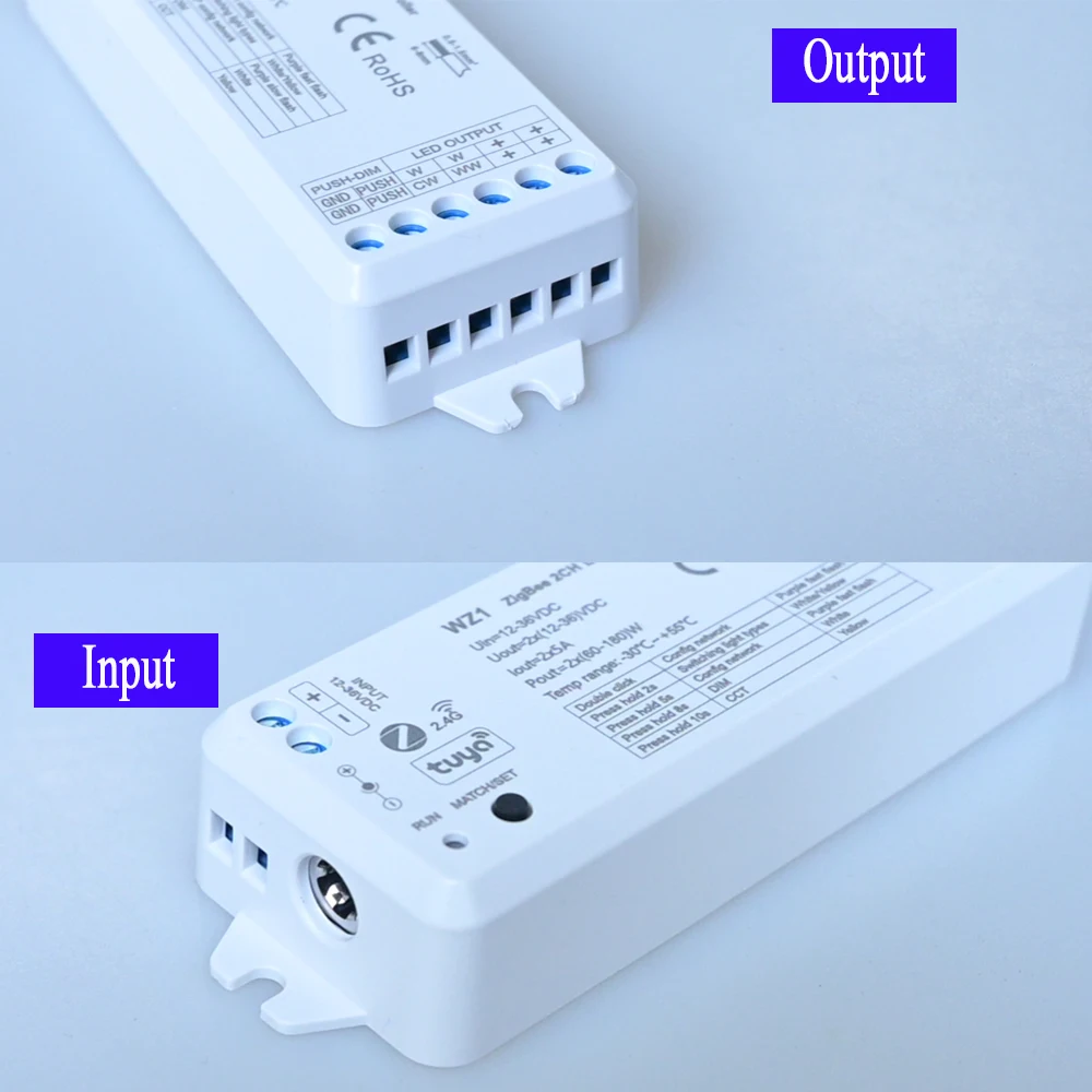 CENFAYA ZigBee & RF 2CH LED Controller DC 12V 24V Smart Dimmer Match with RF 2.4G remote controller For WW CW NW CCT LED strip