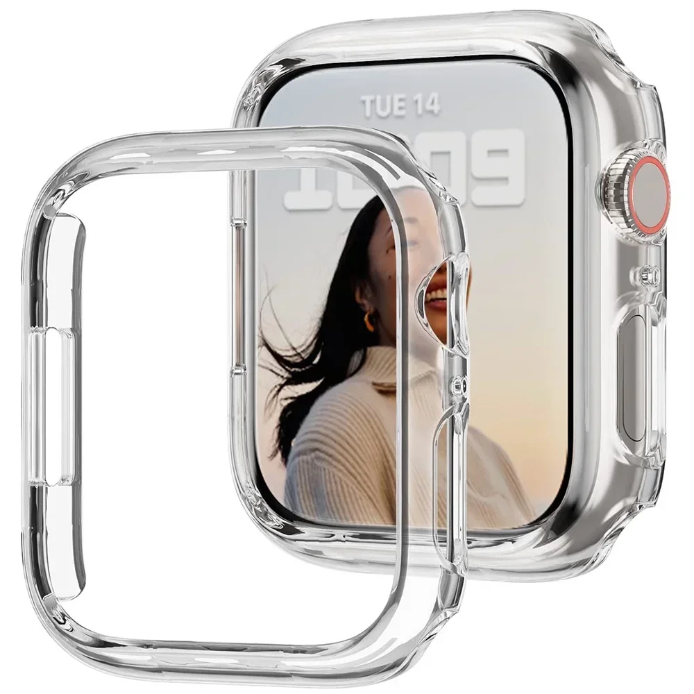 สําหรับ Apple Watch Case 45 มม.41 มม.44 มม.40 มม.42 มม.38 มม.46 49 มม.อุปกรณ์เสริม PC Protector กันชน iWatch Series 8 7 SE 6 5 4 3 9