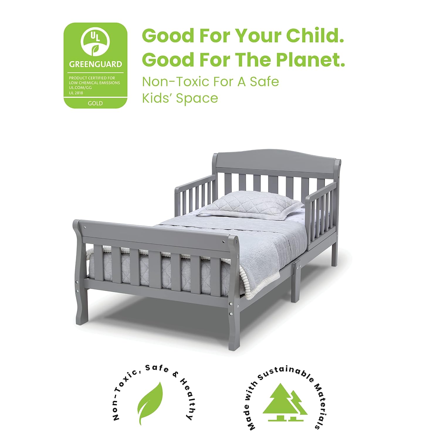 Children Canton Toddler Bed, Greenguard Gold Certified, Grey