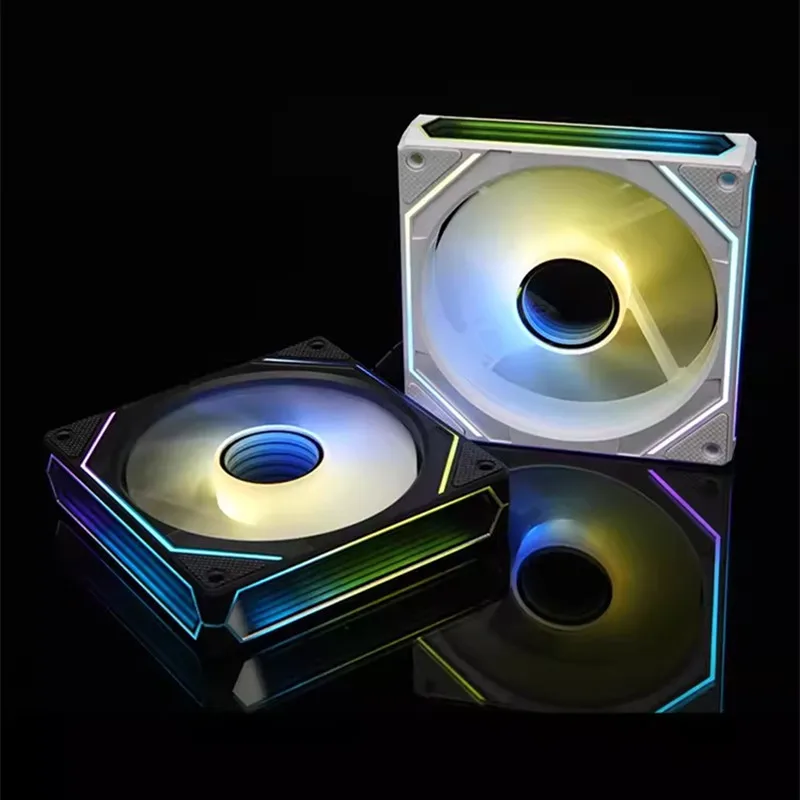 ICE Whale Prism 6PRO ARGB PC Case Fan 12cm 3-sided Infinite Mirror 5V 3PIN Motherboard Lighting Sync 4PIN PWM Silent Cooling Fan