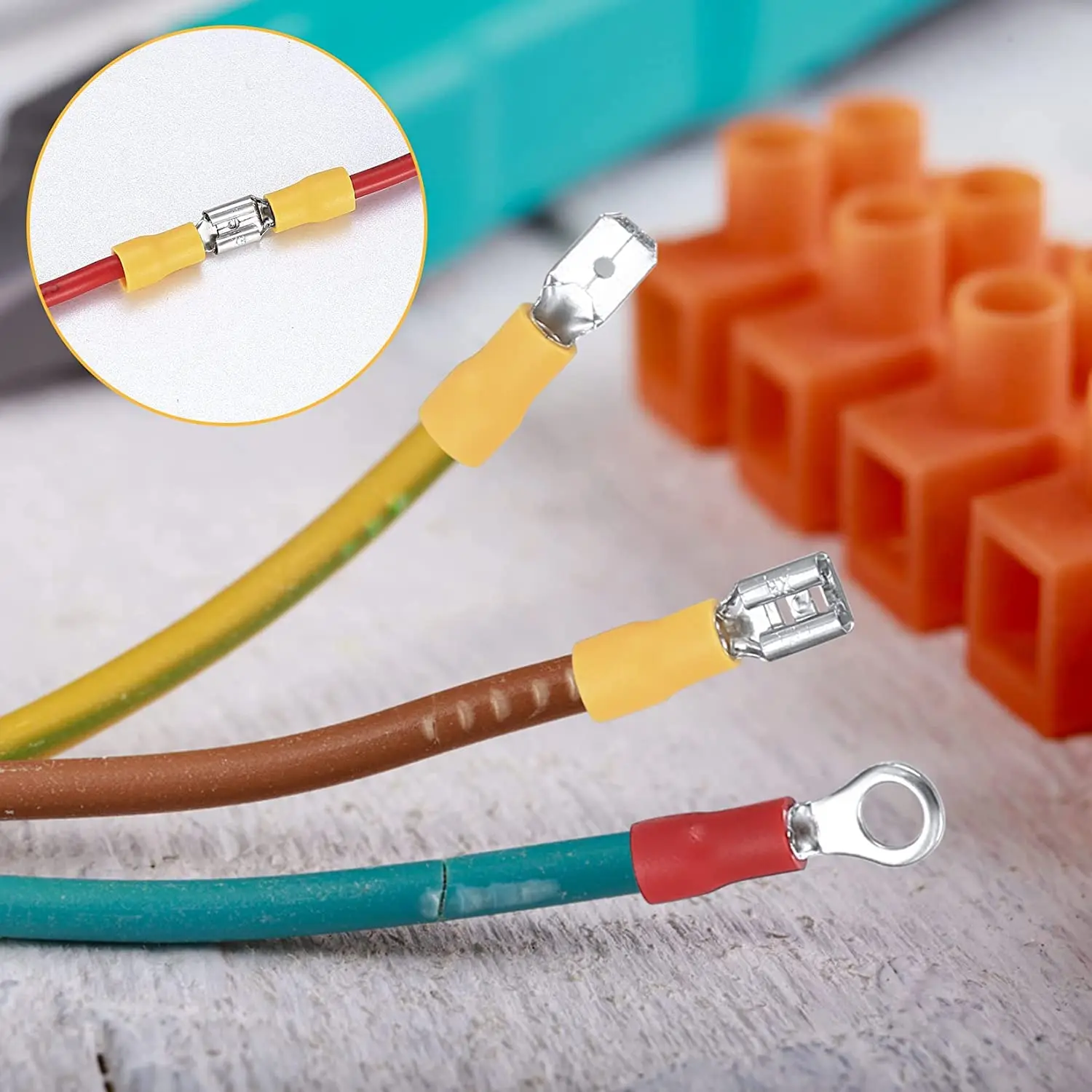 280pcs ฉนวนสายไฟตัวเชื่อมต่อเครื่องมือสารพันชาย/หญิงสาย CRIMP เทอร์มินัล U-Type ส้อม Spade BUTT