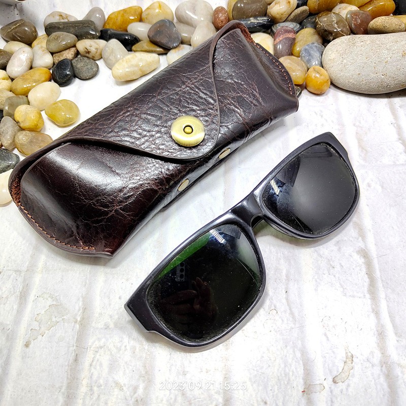 Blongk-estojo de couro genuíno para óculos de sol, bolsa portátil, para homens e mulheres, com cinto, yjhd-55