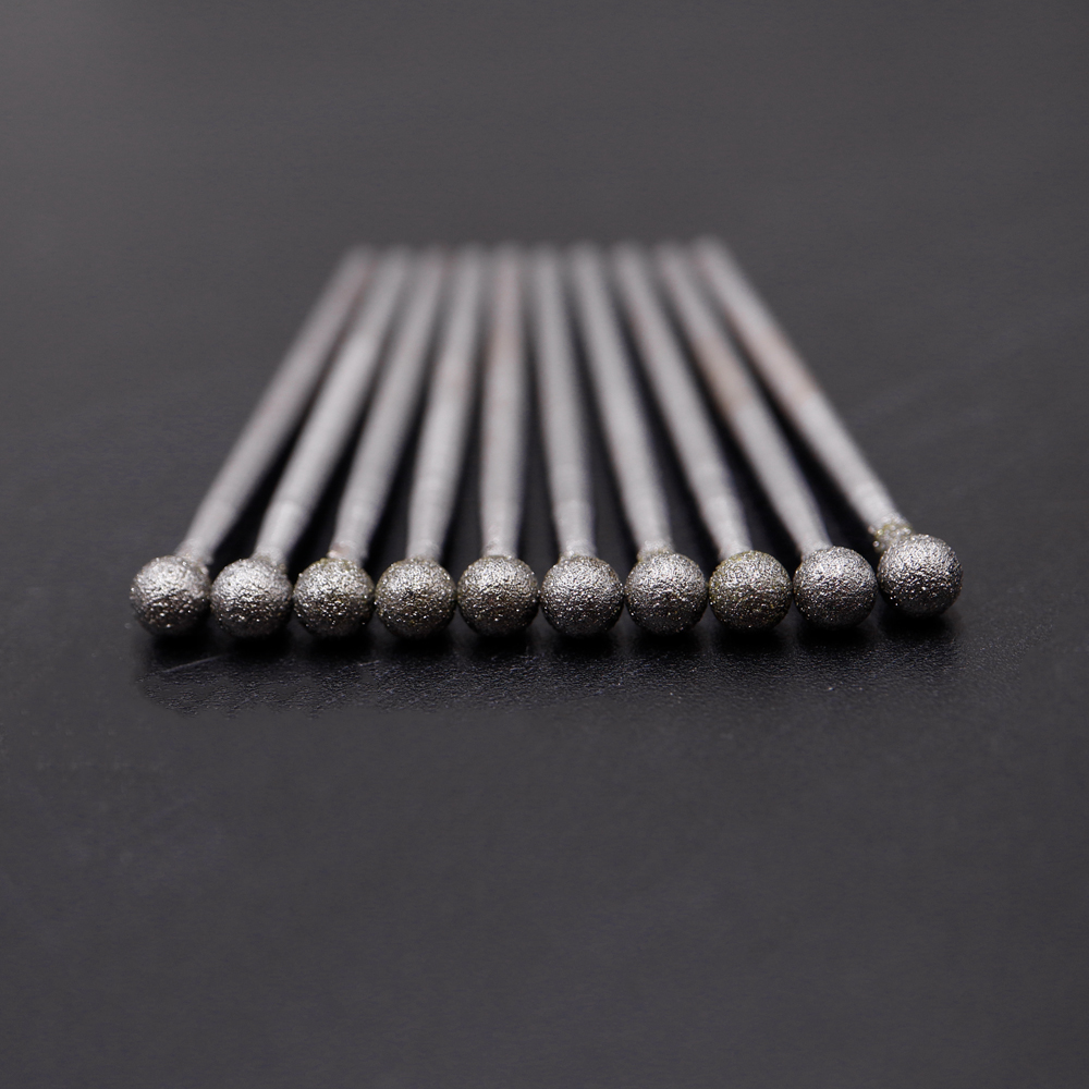 High Quality 150# 2.35mm 10pcs Ball Diamond Grinding Point Grinding Burr Durable Grinding Needle Teeth Grinding Point