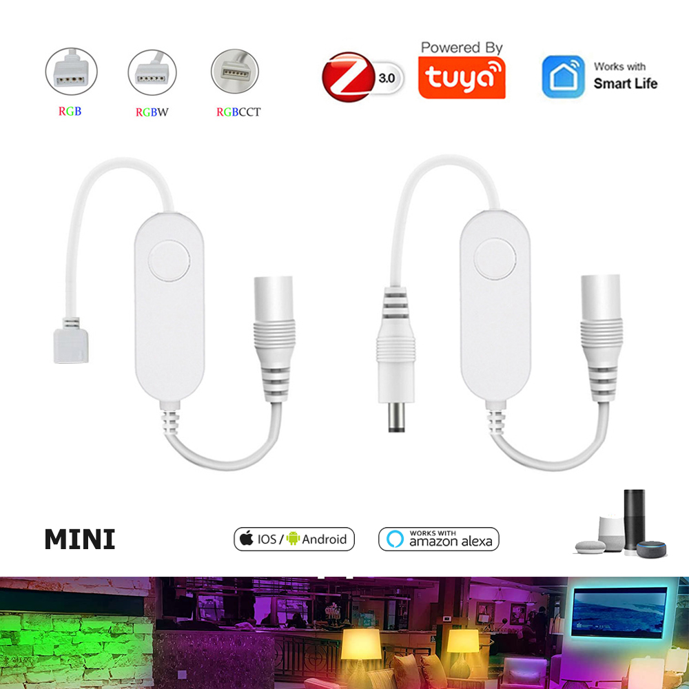 DC 5V 12V 24V Tuya Zigbee Smart LED Controller Dimmer RGB RGBW RGBCCT RGBCW Streifen f SmartThings zigbee2mqtt home assistent Alexa