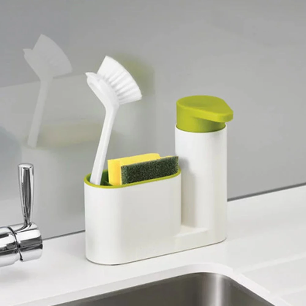 Dispensador de jabón y champú para baño, soporte portátil para el hogar, cocina, plástico, práctico, almacenamiento de champú y jabón líquido, nuevo