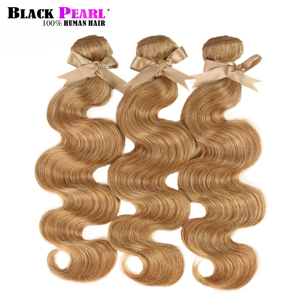 Mel loira 27 cabelo colorido onda do corpo brasileiro natural remy feixes de cabelo 8 a 26 polegadas vendido por 1/3/4 extensão do cabelo