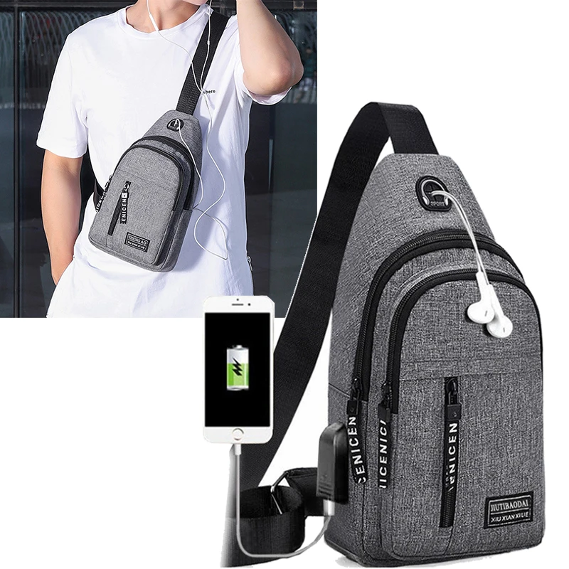 旅行メンズハンドバッグ USB チェストバッグデザイナーメッセンジャークロスボディバッグ防水ショルダーバッグ斜めパッケージスポーツバックパック
