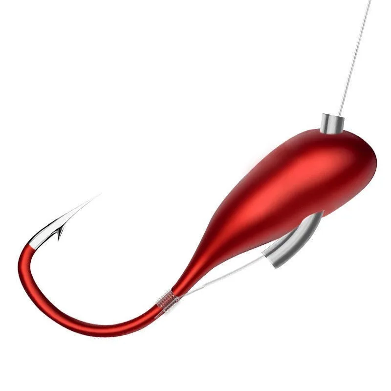 Anzuelo de púas de pesca de 10/20/30 piezas, gusano rojo, cabeza volteada, señuelo realista, anzuelos de carpa 0,1 #-0,8 #, accesorios de aparejos de pesca
