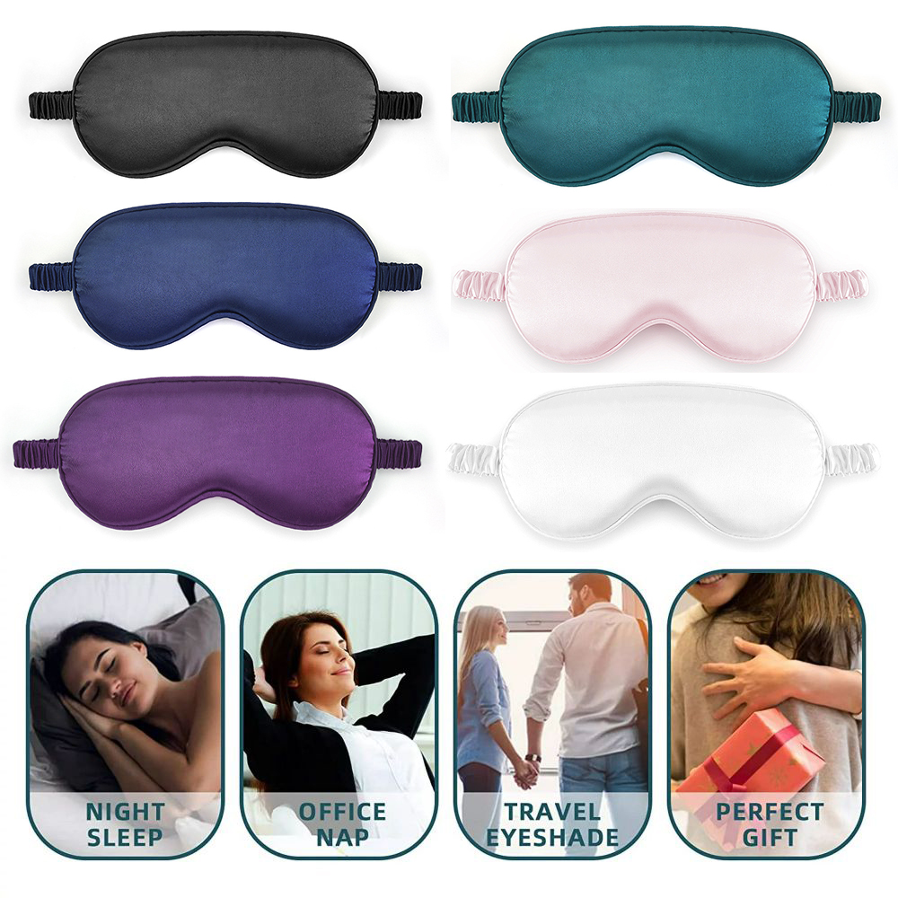Máscara de ojos para dormir con sombreado de seda de imitación de doble cara y correas elásticas para transpirabilidad