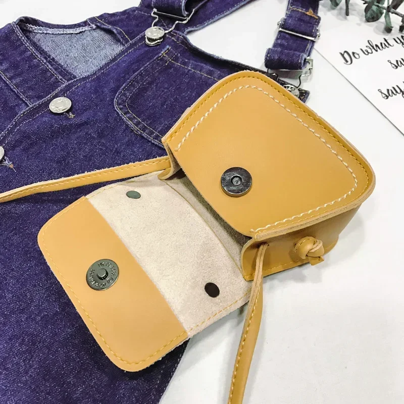 PU Leder Solide Prinzessin Handtaschen Kleinkind Messenger Umhängetaschen Mädchen Prinzessin Schulter Tasche Geldbörse