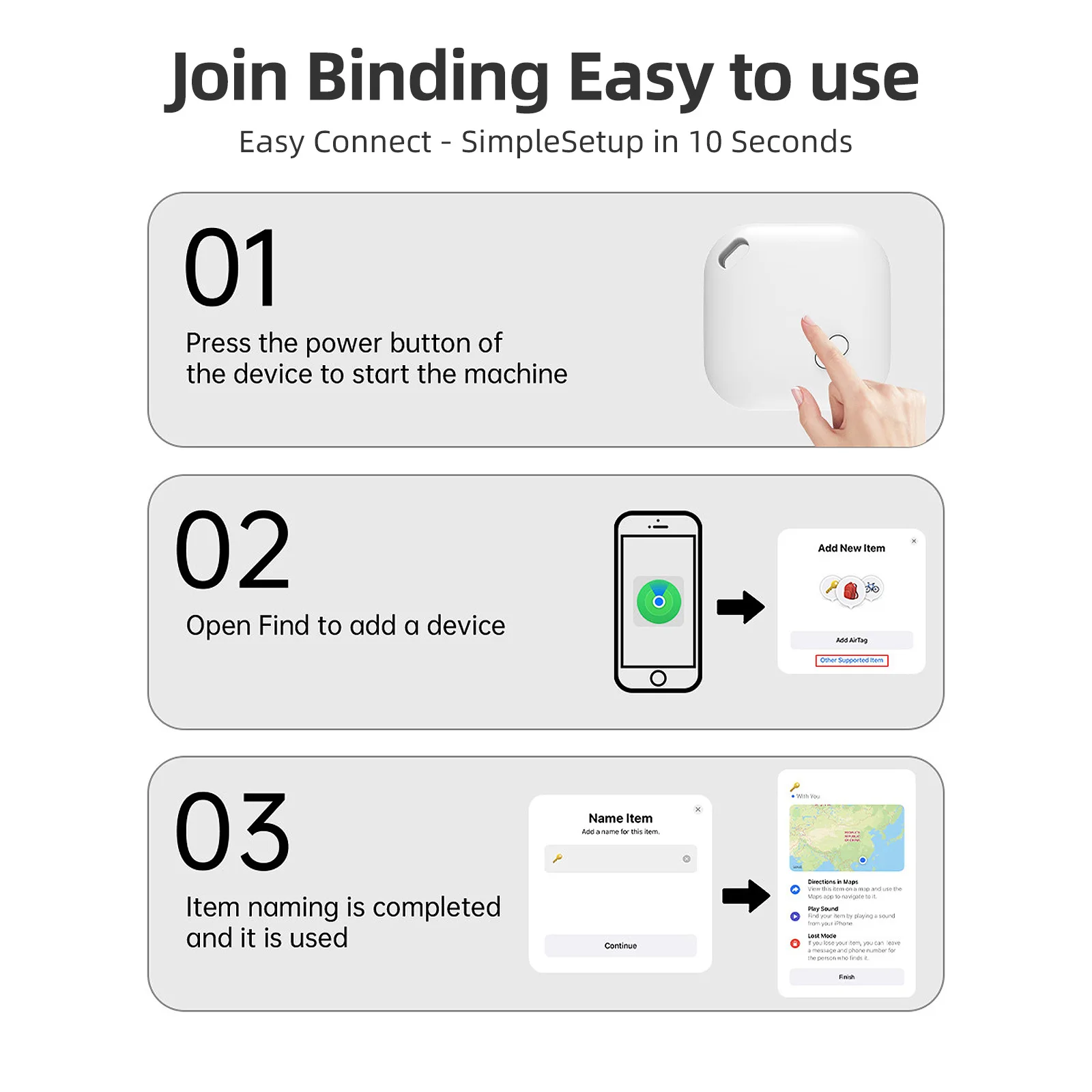 Smart Tag for apple Airtag GPS Position Tracker Kid Key Tracker Finder Device Anti-lost Alarm Locator Works with iOS Find My