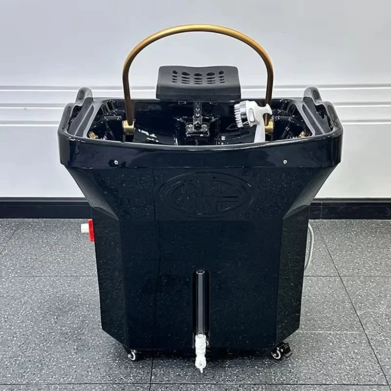 Letto per shampoo per salone di bellezza in stile giapponese, letto per shampoo tipo spa, lavandino staccabile con serbatoio dell'acqua lavabo per shampoo portatile