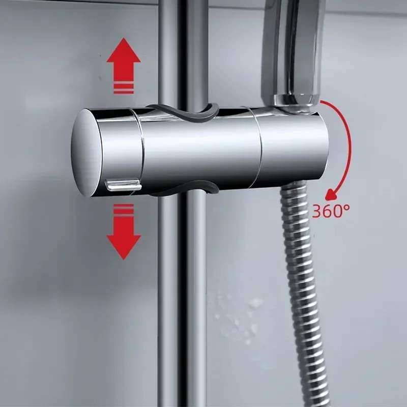 Universal หัวฝักบัวปรับได้ 18 ~ 25 มม.ABS Chrome Rail ผู้ถืออุปกรณ์ห้องน้ําฝักบัววงเล็บยึด