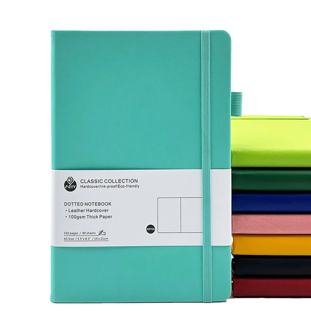 A5 Bullet Dotted Journal für Kreativität – 80/100 GSM Dot Grid Notebook mit 160 nummerierten Seiten und flacher Bindung