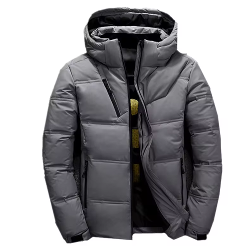 Fgkks 2024 Kwaliteit Merk Heren Donsjack Slanke Dikke Warme Effen Kleur Capuchon Jassen Mode Casual Donsjacks Man