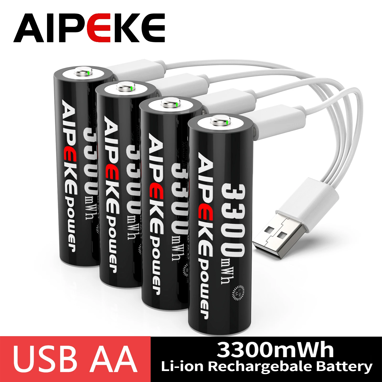 AIPEKE 1,5 В 3300 МВтч Aa аккумуляторные батареи USB Type-C aa литиевая аккумуляторная батарея для охотничьей камеры с дистанционным управлением мышь