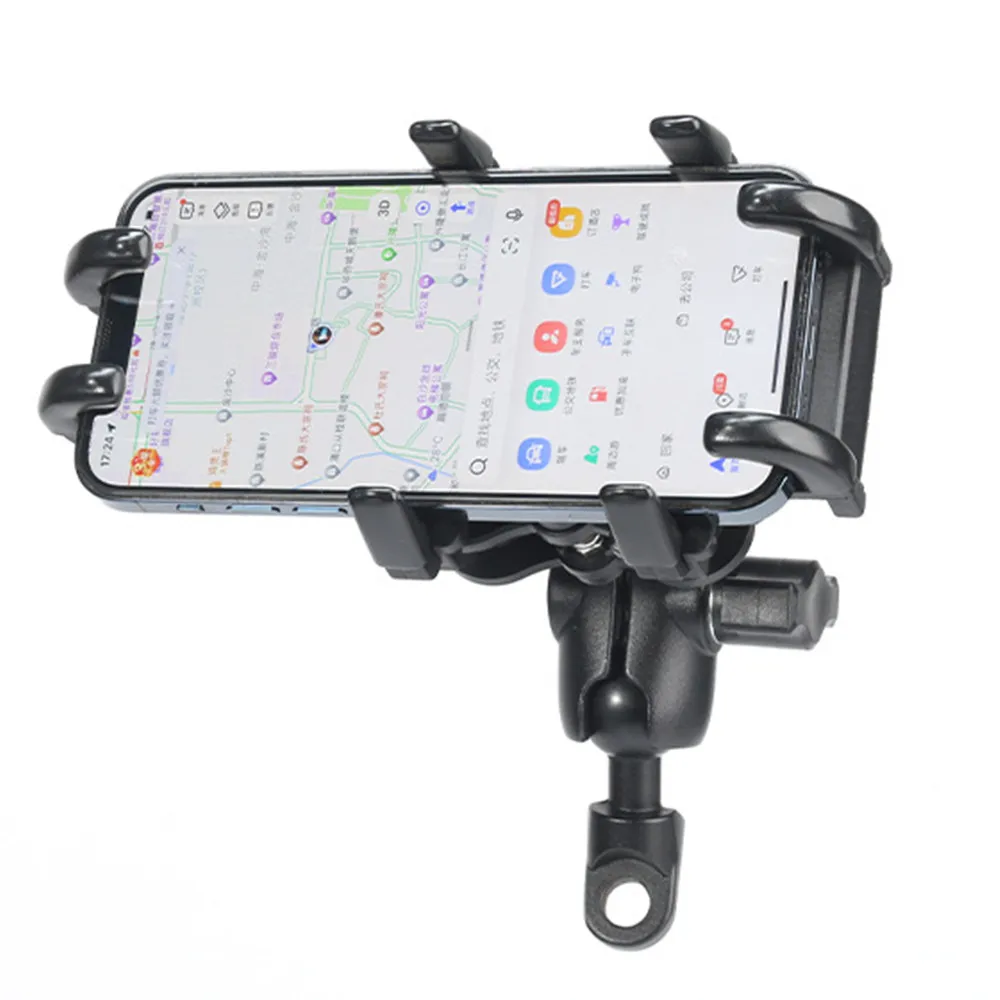バイク用携帯電話ホルダー 360 °   耐衝撃 GPS ブラケットクリップ乗馬スクーター自転車バイクアクセサリー 4-6.7 インチ携帯電話用