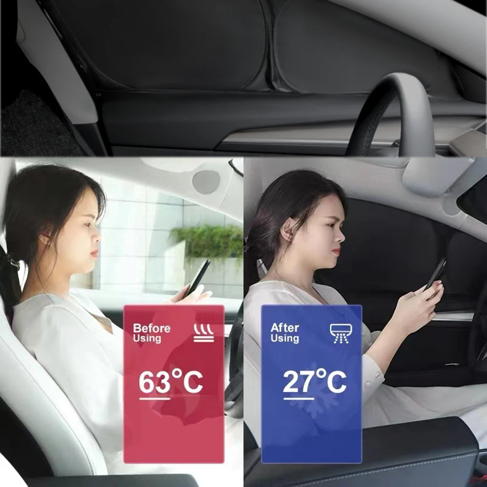 Car Side Window Sunshade  Sun Visor Front Rear Windshield Privacy Window Shield Screen for Tesla Model 3 Model Y accessories
