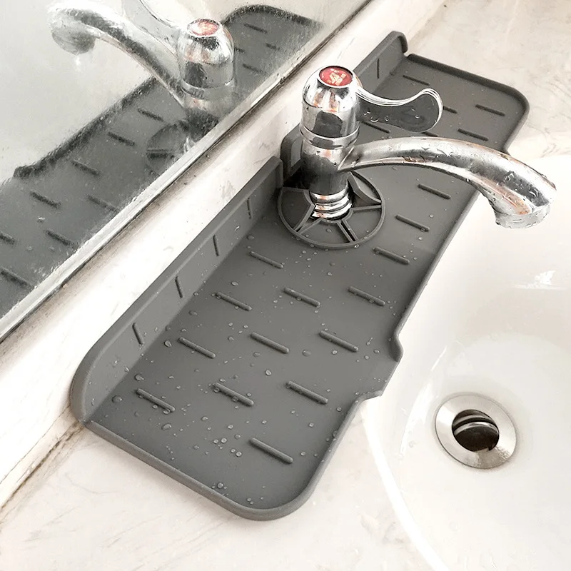 Torneira da cozinha absorvente esteira de silicone pia respingo guarda almofada drenagem água bancada protetor mesa almofada lugar esteira do banheiro