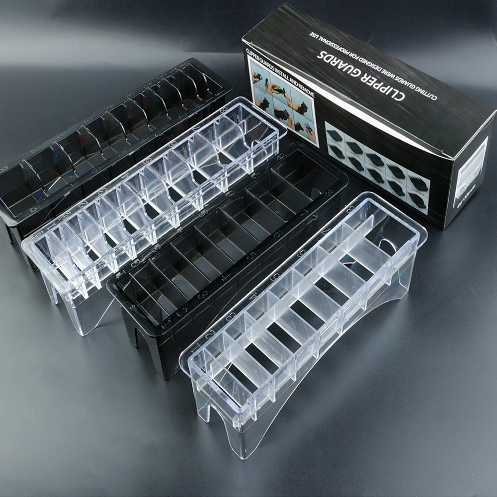 8/10 Grid Universal Grenze Kamm Lagerung Box Haar Clipper Begrenzte Kamm Guide Rack Halter Fall Für Salon Barber Haar Styling werkzeuge