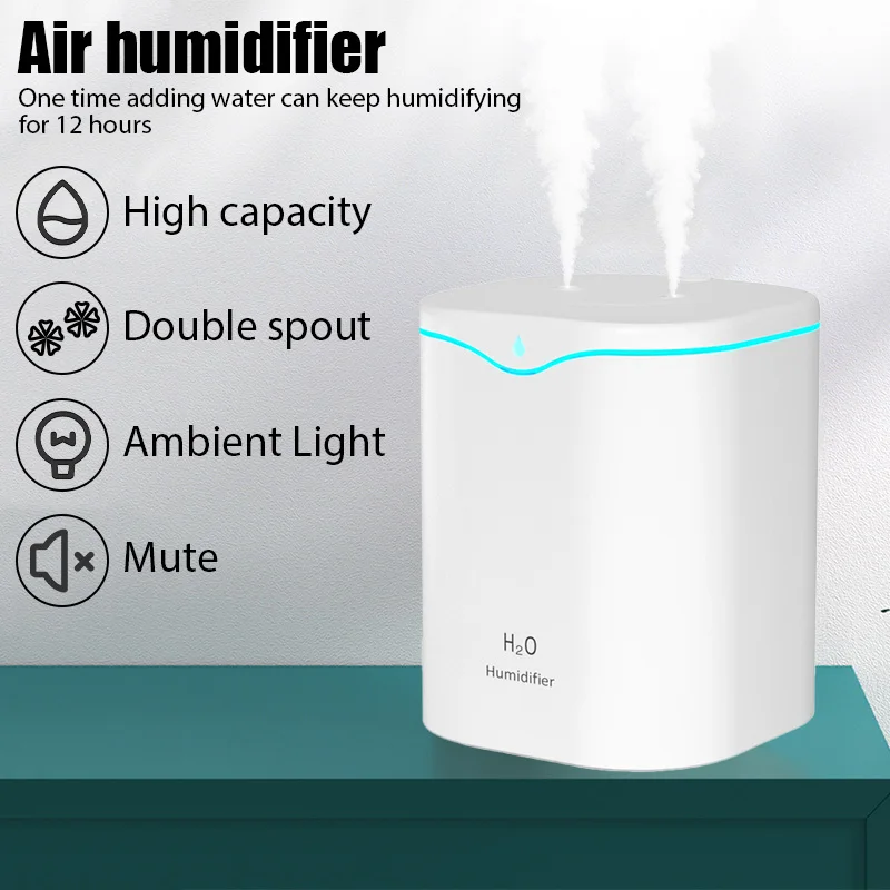 Xiaomi-USB付き空気加湿器,ダブルスプレーポート,エッセンシャルオイル,アロマテラピー,家庭用清浄機,2000ml