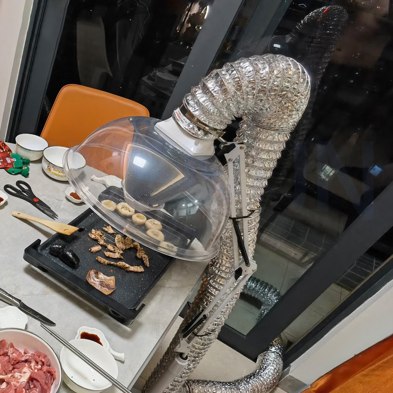 Household Smoke Exhaust Machine Barbecue Hood Kitchen Exhaust Smoke Machine Hot Pot Air Cappa Aspiratirce Extractor