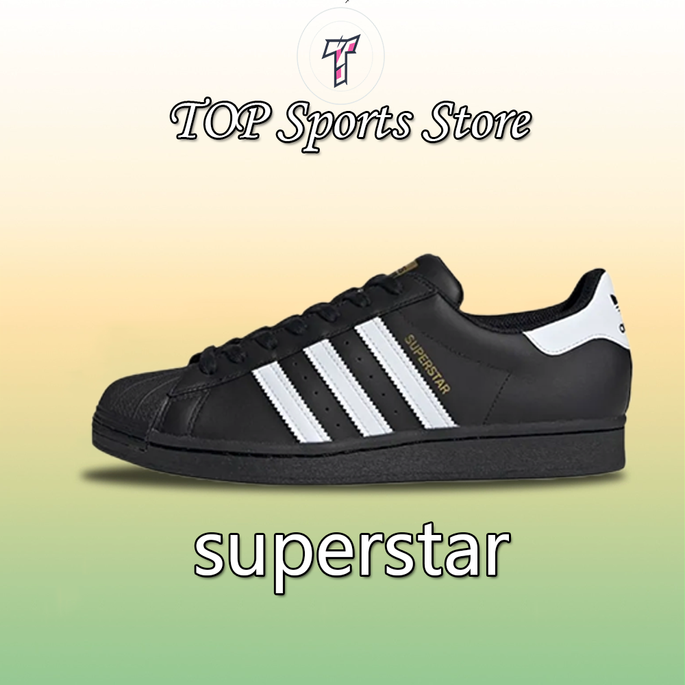 Adidas Superstar Original Men Women causal รองเท้าสเก็ตบอร์ดคลาสสิกสีดําสีขาวกลางแจ้งสบายกีฬารองเท้าผ้าใบ