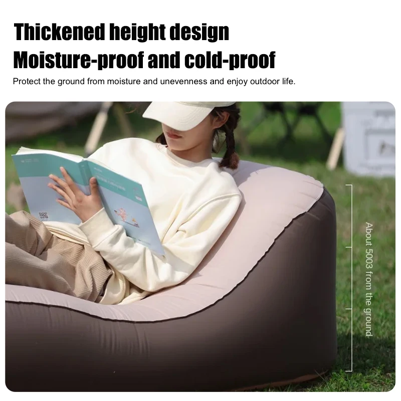 One Click Automatic Inflatable Chair, Outdoor Portable Camping Inflatable Sofa  USB Charging  Family Travel Lazy Air Cushion Bed