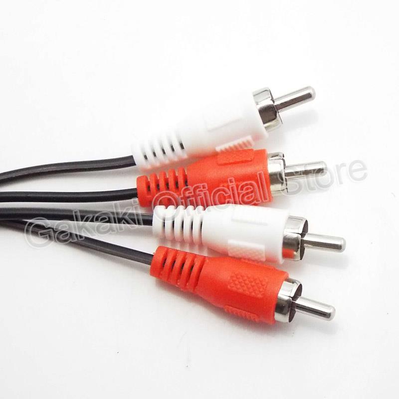 Dual RCA Đực Sang 2 Đầu RCA Đực Cáp Âm Thanh Stereo Cáp AV Cho TV DVD CD Khuếch Đại Âm Thanh