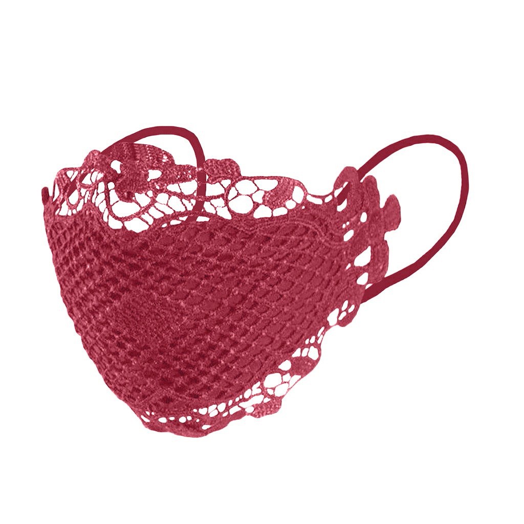Máscara protetora de renda lavável e reutilizável, requintada cobertura de boca respirável, renda elegante feminina, 1 pc