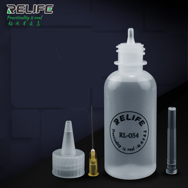 RELIFE RL-054 50ml Push Liquide dcBottle Distributeur pour Colophane Soudure Flux Pâte Mobile Téléphone PCB Livres Soudage Réparation