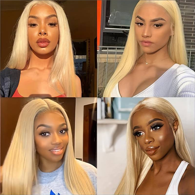 透明な金髪の蜂蜜のレース,20インチ,100%,13x4,滑らかな絹のような絹のような髪,事前に摘み取られた,耳から耳まで,613