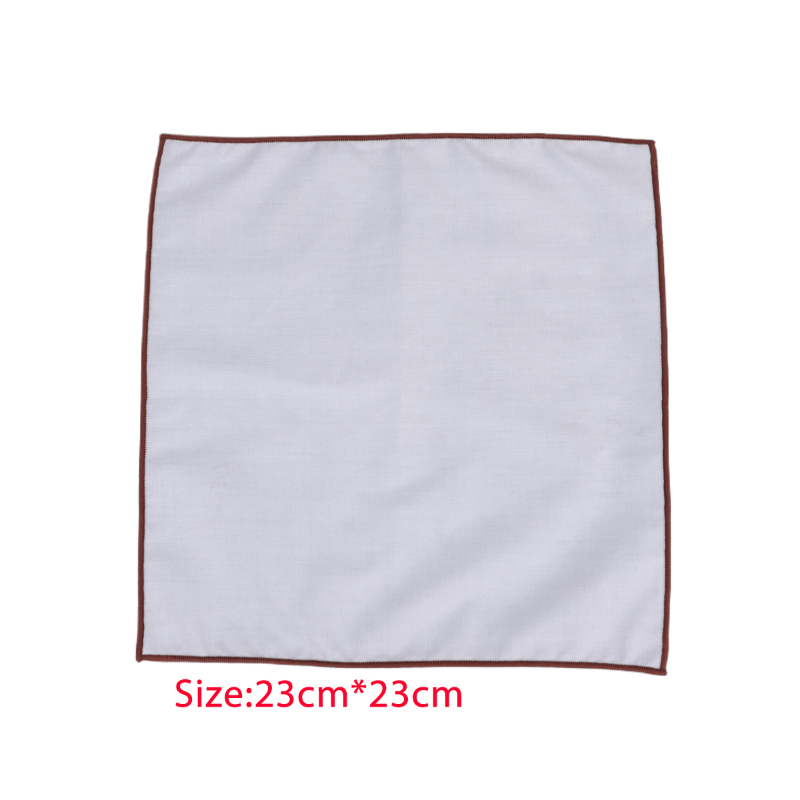ผ้าเช็ดหน้าสีขาว23ซม. ของผู้ชายใหม่ขอบกระเป๋าสี่เหลี่ยมหลากสีสำหรับผู้ชายผู้หญิงปาร์ตี้งานแต่งงานเจ้าบ่าวชุดอุปกรณ์เสริมผ้าเช็ดหน้าสีดำ
