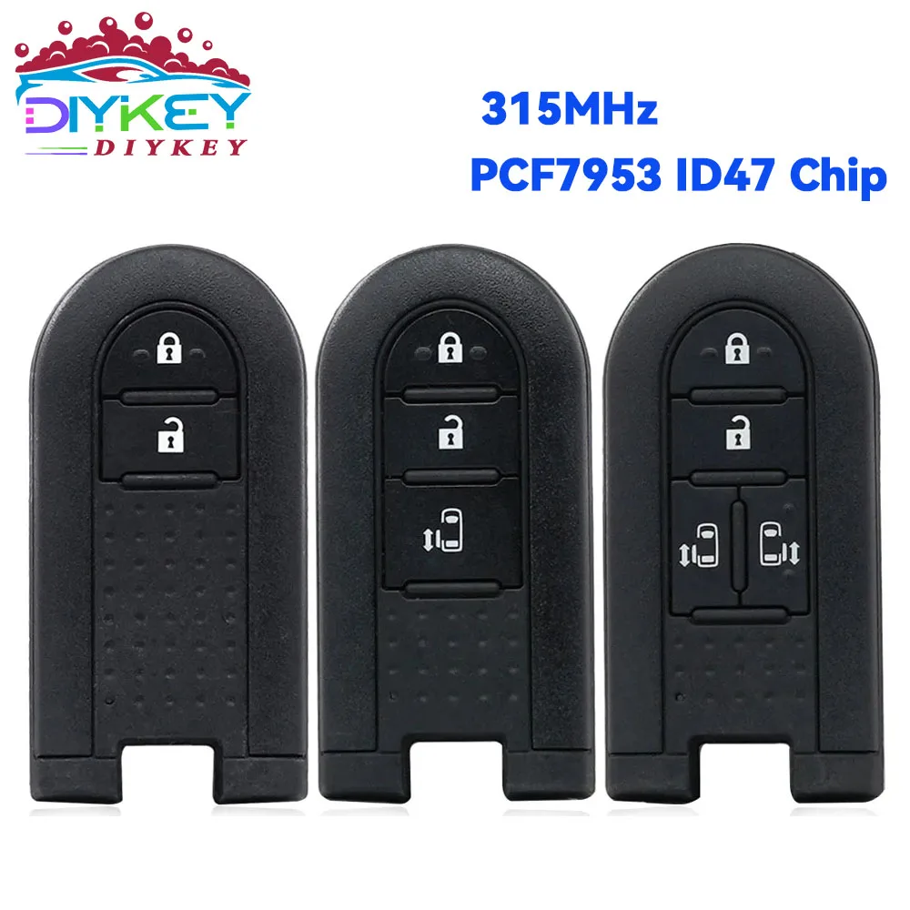 DIYKEY OEM 2/3/4 botones 315MHz ID47 Chip para Toyota Daihatsu Terios LA600S Passo Tanto personalizado espacioso Auto llave inteligente mando a distancia Fob