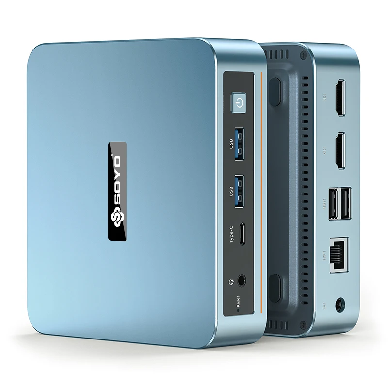 Mini PC SOYO M2 Plus V1 z procesorem Intel 12. generacji N100, Windows 11 Pro, 16 GB DDR4, 512 GB SSD, obsługa WiFi5, mini komputer stacjonarny.
