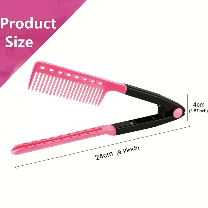 Opvouwbare V-type stijltangborstel DIY Hairdress Tool Kapperskammen Natuurlijk haar Styling Curling Kam Haar