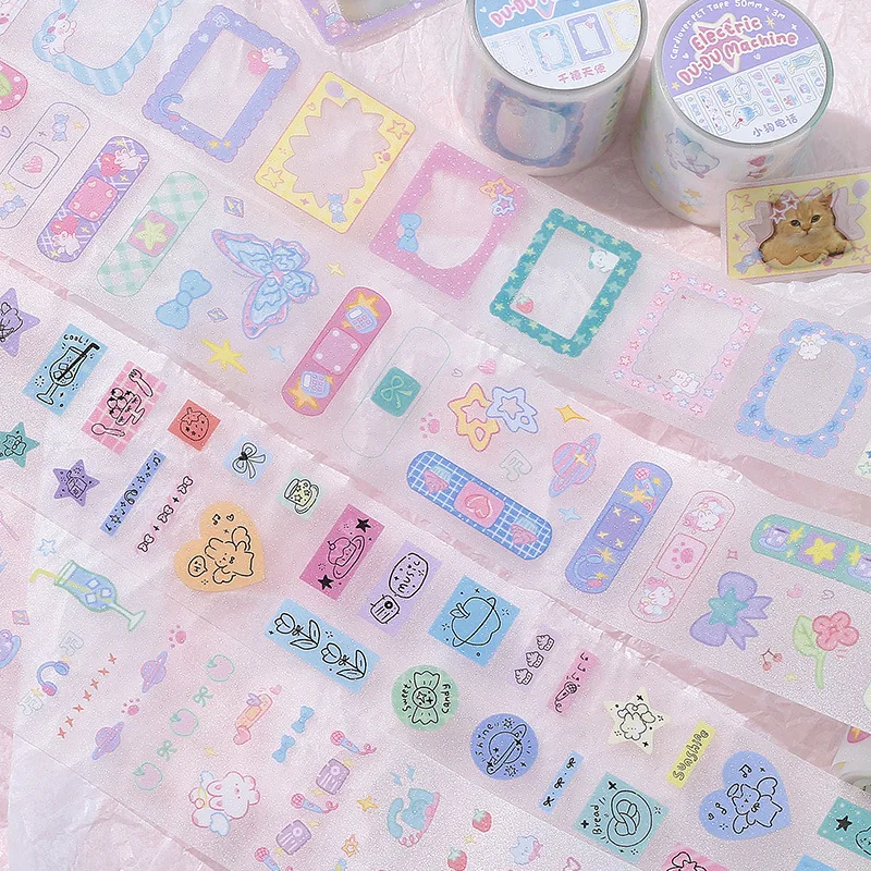 1pcs DIY ตกแต่งเทปกาวญี่ปุ่นอิเล็กทรอนิกส์ DUDU เครื่อง Washi เทป Masking เทปสติกเกอร์เครื่องเขียน