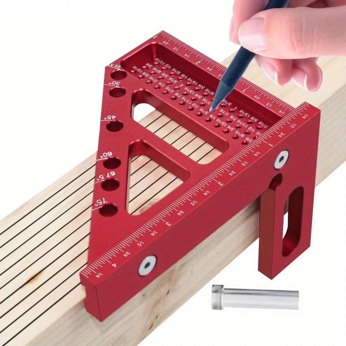 3D Multi-Angle Measuring Ruler, 45/90 Degree Woodworking Aluminum/plastic Square Protractor,Triangle Ruler Layout Measuring Tool