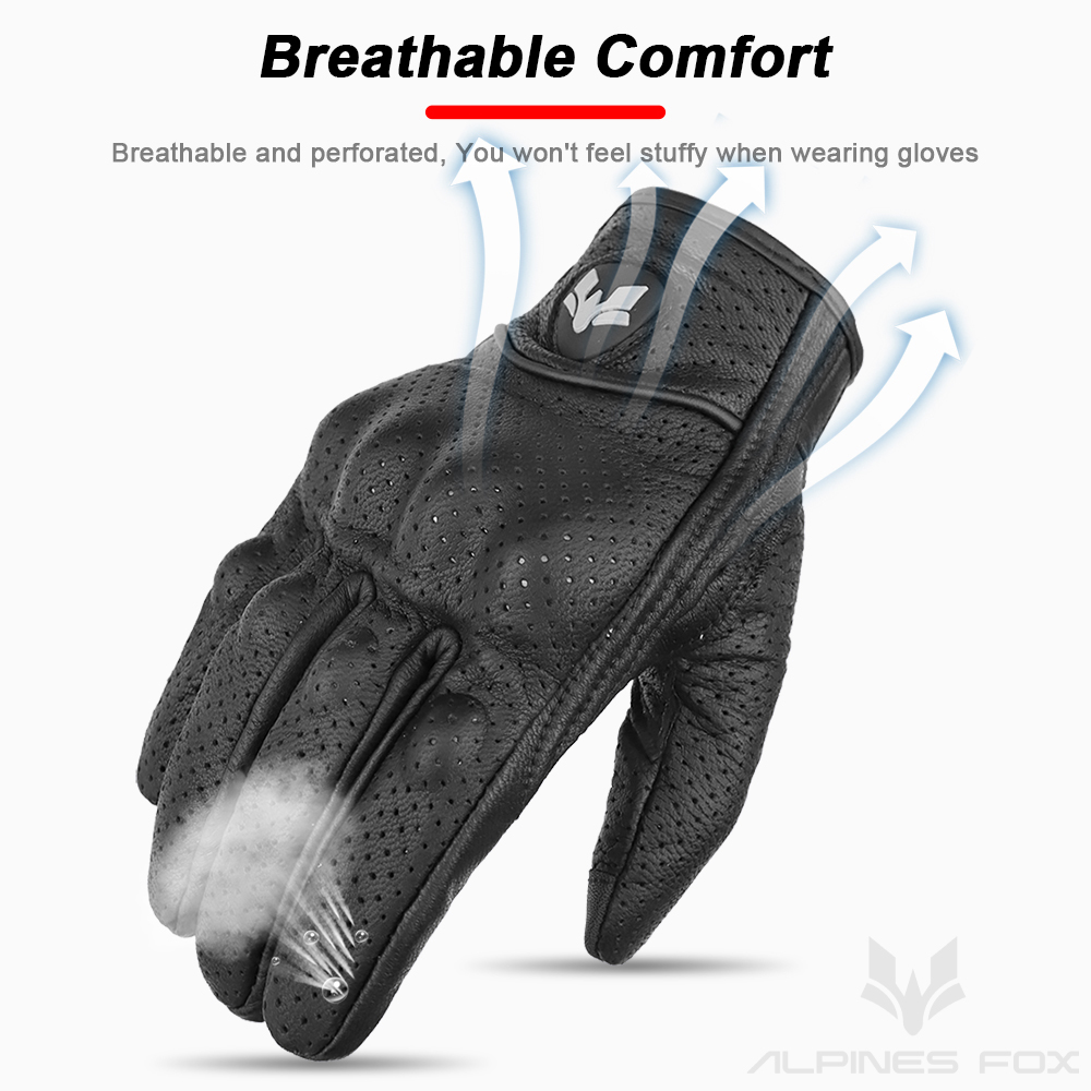 2023 Zomer Nieuwe Vintage Lederen Motorhandschoenen Mannen Zwart Slijtvast Guantes Touchscreen Anti-Slip Retro Motobiker Luvas