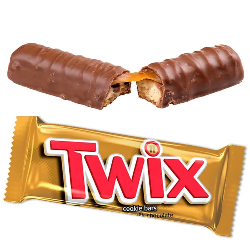Mars Caixa de Doces e Biscoitos com Chocolate Twix, 25 Pacotes de 50 g Vegetariano