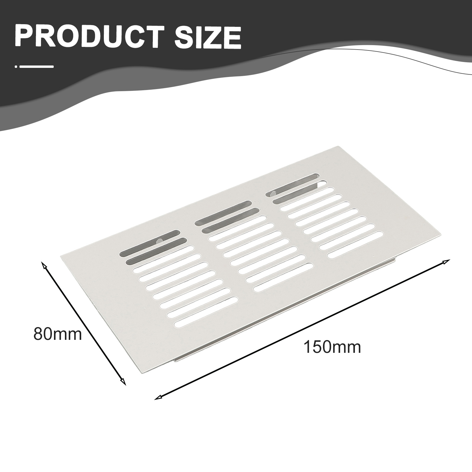 80 mm Lüftungsgitter, Aluminiumlegierung, Entlüftungsgitter, Schrank, Kleiderschrank, Lüftungsgitter, Abdeckung, Möbel, atmungsaktives Netz