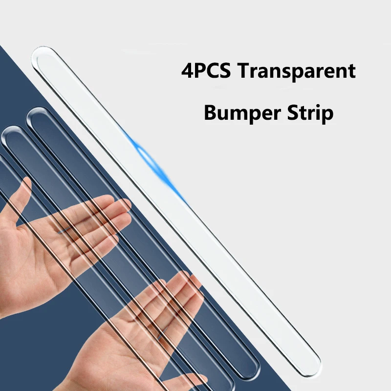 4PCS Erweiterte Auto Tür Stoßstange Streifen Transparent Körper Schutz Anti-scratch & Anti-verschleiss Schutz Streifen Körper dekoration Streifen