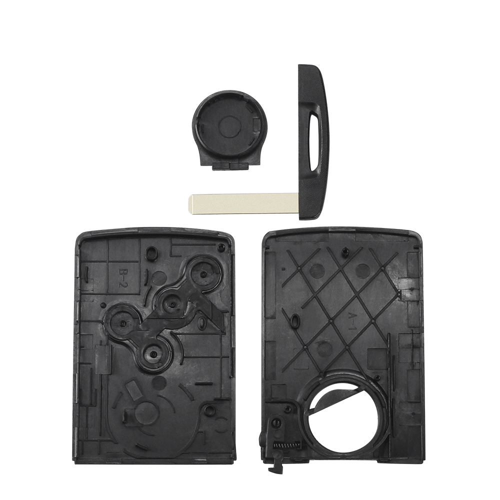 KEYYOU オリジナルキーシェル 4 ボタンルノーラグナコレオスメガーヌ Fob リモートスマートカードキーケースと挿入小さなキーブレード