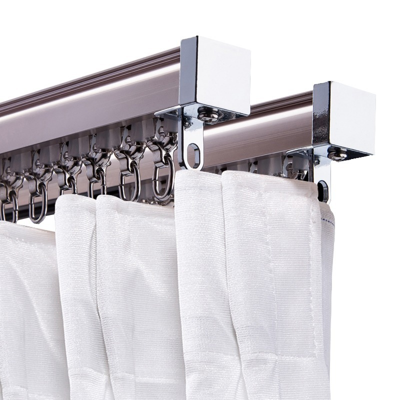 Paduan Tirai Plastik Roda Rel Lurus Melengkung Mengikuti Rol Tirai Hook Cincin Slider Dekoratif Aksesoris Hardware