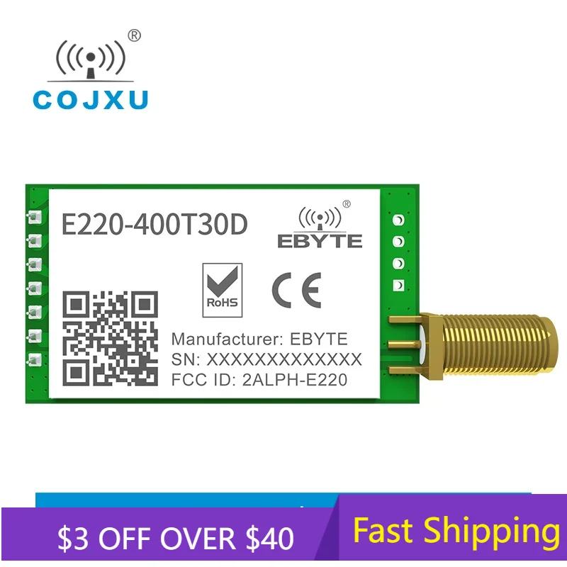 LLCC68 Wireless LoRa Modul 433 MHz 470 MHz 30 dBm 10 km Long Range RSSI WOR E220-400T30D DIP Cojxu RF Serial Port Transceiver