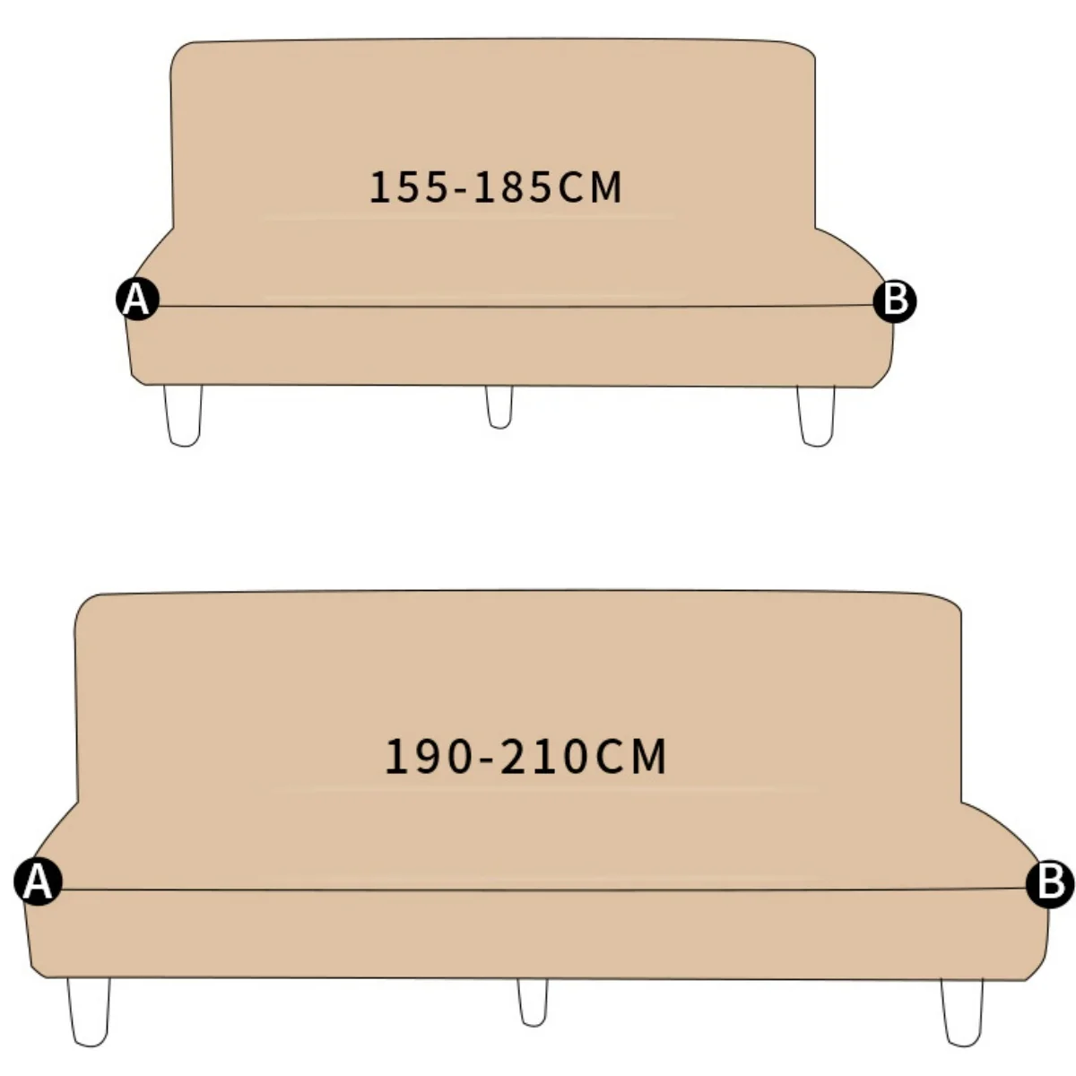 LANMOLIFE Fundas para futón sin brazos Funda para sofá cama plegable elástica con parte inferior elástica, funda para sofá ajustada estampada