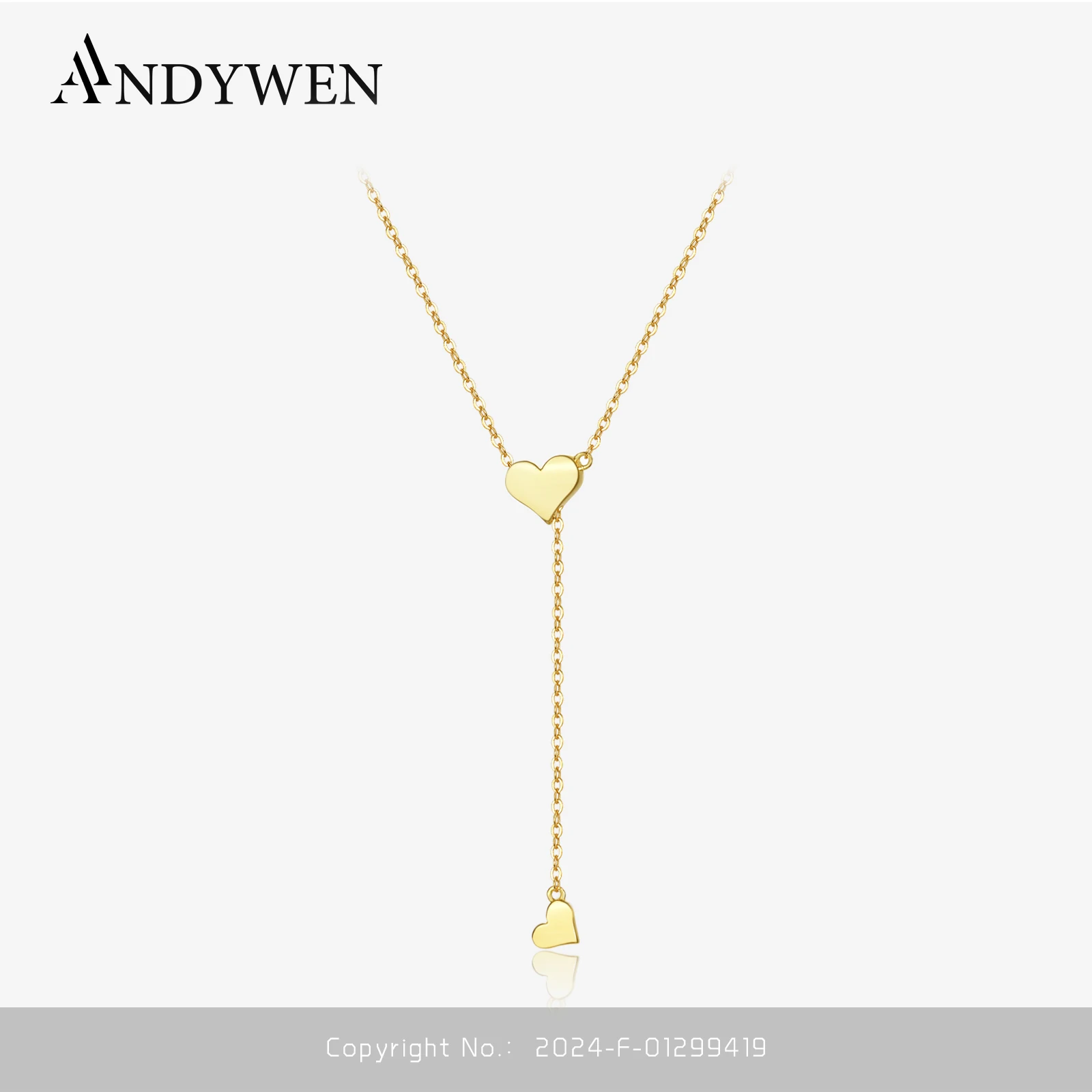 ANDYWEN-Pendentif JOCoussins réglable en argent regardé 925 pour femme, collier à breloques, tour de cou goutte, bijoux de luxe rebrodés